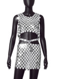 Women Punk Sexy Sequined Two-Piece Set