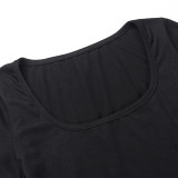 Women u-neck short-sleeved T-shirt