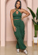 Women Sexy Sleeveless Crop Top and Pocket Wide Leg Pants Casual Two-Piece Set