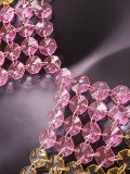 Women Colorblock Gemstone Halter Neck Cutout Crop Top