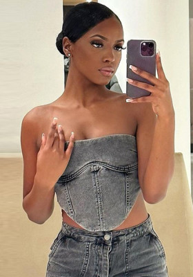 Women Summer Off Shoulder Wrapped Bust Sexy Strapless Crop Top