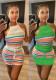 Women Backless Halter Neck Top and skirt two piece set
