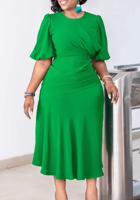 Women's Summer Chic Elegant Solid Plus Size Dress
