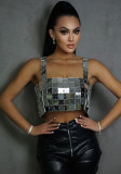 Club Fashion Casual Patchwork Acrylic Sequin Top