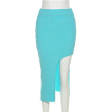 Summer Women Fashion Sweet Sleeveless Halter Neck Low Back High Waist Slim Two Piece Skirt Set