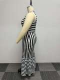Sexy Slim Stripe Patchwork Plus Size Tank Dress Maternity Dress