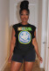 Women's Summer Trendy Print Round Neck Sleeveless T-Shirt