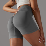 Women's Seamless Tight Fitting Tummy Control High Stretch Yoga Pants Sports Running Gym Shorts