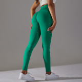Seamless Knitting Solid Color High Waist Butt Lift Yoga Pants Sports Running Fitness Leggings