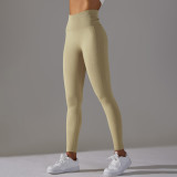 Seamless Knitting Solid Color High Waist Butt Lift Yoga Pants Sports Running Fitness Leggings
