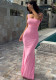 Women's Lace-Up Fashion Chic Slim Fit Bodycon Low Back Straps Maxi Dress