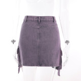 High Waist Bodycon Cargo Denim Skirt Summer Fashion Versatile Short Skirt Women