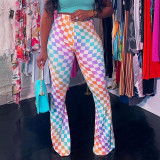 Women's Colorful Printed Slim Bootcut Pants