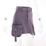 High Waist Bodycon Cargo Denim Skirt Summer Fashion Versatile Short Skirt Women