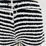 Women's Striped Shorts Popular Pattern Vest Suit Summer Sexy Two-Piece Set