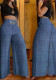 Solid Color Wide Leg High Rise Pants Loose Fit Slim Fit Bell Bottom Pants