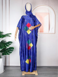 Muslim Robe Africa Plus Size Women's Beaded Dress With Hijab