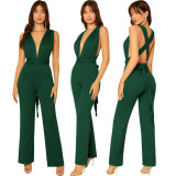 Sexy Fashion Solid Color Ladies Jumpsuit