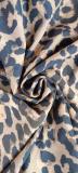 Spring Summer Leopard Print Chic Elegant Open Waist Long Sleeve Slit Long Swing Dress