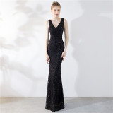 Elegant Long Sequins Plus Size Beauty Formal Party Evening Dress