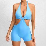One-Piece Yoga Elastic Hollow Tight Fitting Fitness Rompers