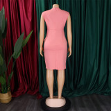 Women's Fashion Chic Elegant Pleated Bodycon Pencil African Dress