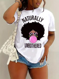 Women's top printed Round Neck short sleeved T-shirt