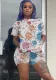 Women's Multi Color Dot Print Two Piece Set