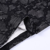Women Suspenders Lace-Up Cutout Bodycon Dress
