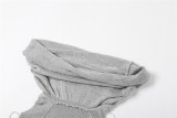Summer Women Sexy Hollow Knitting Hooded Top and Skirt Two Piece Set