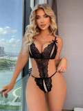 Women's sexy lace lingerie hollow See-Through one-piece underwear