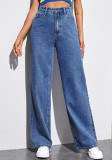 Spring Women's Denim Pants High Waist Loose Wide Leg Trousers Fashion Pants