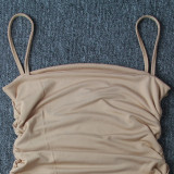 Women's Summer Sexy Strap Pleated Bodycon Nightclub Dress