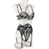 Women Rhinestone Sexy See-Through Mesh Sexy Lingerie Two-Piece Set