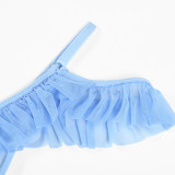 Women See-Through Mesh Body Shaping Garter Sexy Lingerie Set