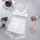 Women See-Through Mesh Patchwork Sexy Lingerie Two-Piece Set