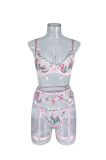 Women Embroidered Floral laceSexy Lingerie Two-Piece Set