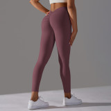 Women Pleated Solid Yoga Pants Sports Running Fitness Cropped Pants
