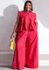 Plus Size Casual Women's Flying Sleeve Shirt Wide-Leg Trousers Two-Piece Set