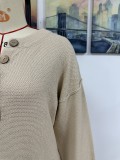 Autumn And Winter Button Knitting Shirt Dress Fashion Chic Career Women's Sweater Women