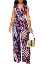 Sexy Fashion Digital Printing Sleeveless V-Neck Ladies Jumpsuit