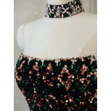 Strapless evening dress long high-end Chic sequins Formal Party dress