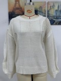 Autumn and winter hollow pullover fashion knitting women Round Neck sweater