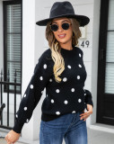 Autumn/Winter Sweater Knitting Polka Dot Pullover Plus Size Sweater