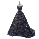 Strapless evening dress long high-end Chic sequins Formal Party dress