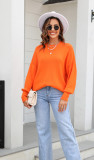 Fall Winter Women's Plus Size Loose Casual Solid Round Neck Knitting Pullover