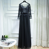 Women Lace Long Sleeve Formal Party Evening Dress
