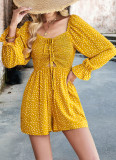 Women Polka Dot Chic Long Sleeve Romper