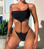 Women's solid color one-piece swimsuit sexy bikini