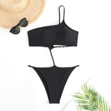 Women's solid color one-piece swimsuit sexy bikini